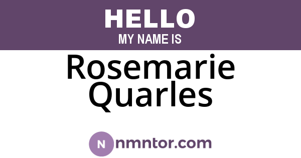 Rosemarie Quarles