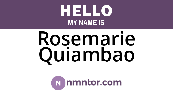 Rosemarie Quiambao