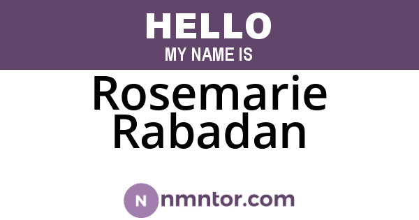 Rosemarie Rabadan