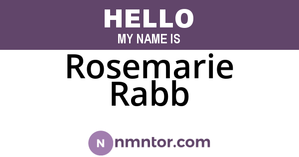 Rosemarie Rabb