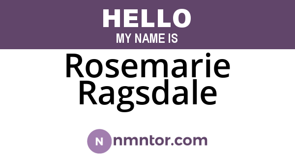 Rosemarie Ragsdale