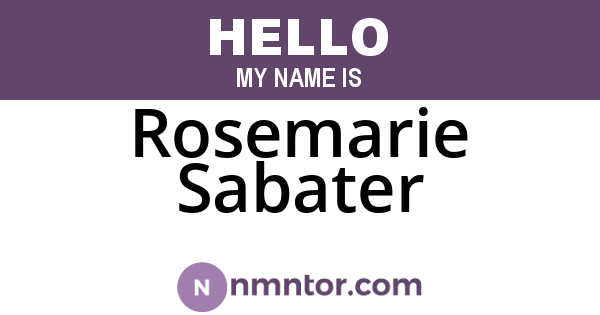 Rosemarie Sabater