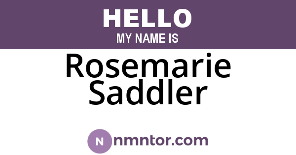 Rosemarie Saddler
