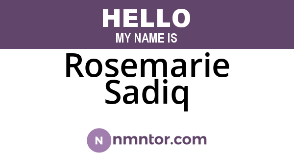 Rosemarie Sadiq