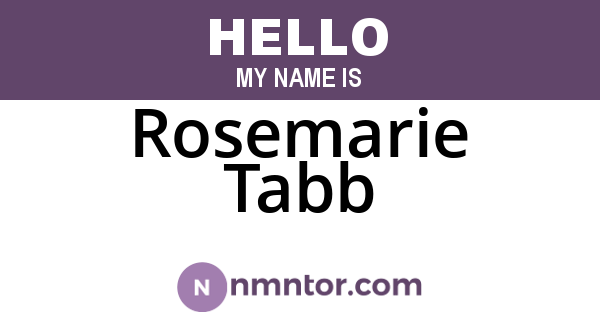 Rosemarie Tabb