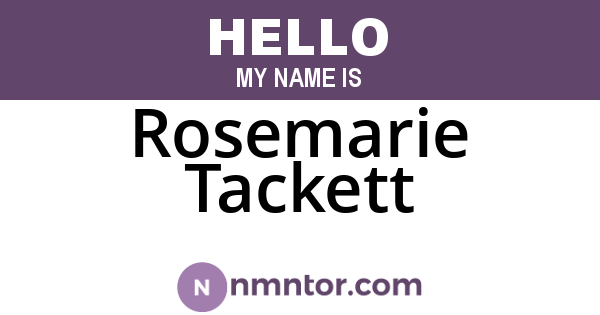Rosemarie Tackett