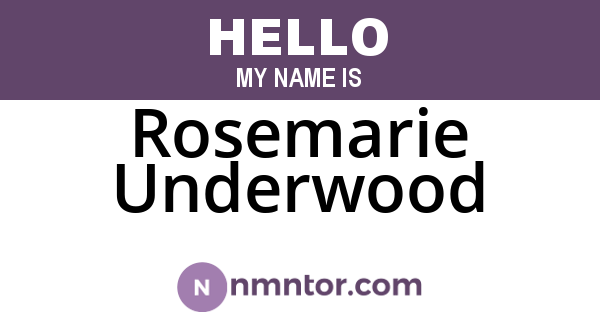 Rosemarie Underwood