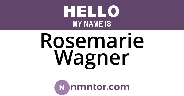 Rosemarie Wagner