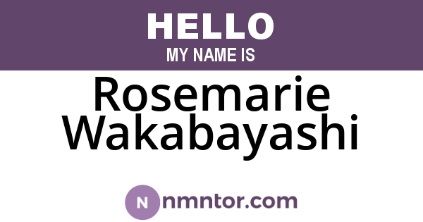 Rosemarie Wakabayashi
