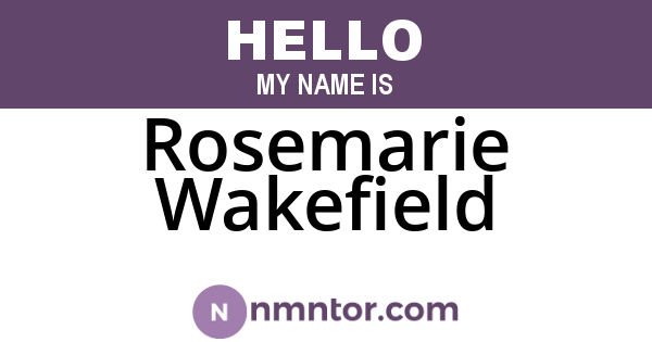 Rosemarie Wakefield