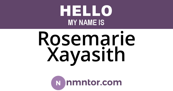 Rosemarie Xayasith