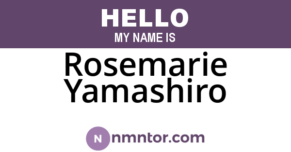 Rosemarie Yamashiro