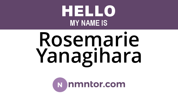 Rosemarie Yanagihara