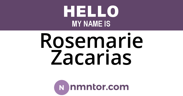 Rosemarie Zacarias
