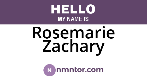 Rosemarie Zachary