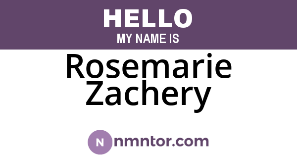 Rosemarie Zachery
