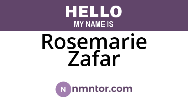 Rosemarie Zafar