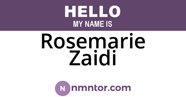 Rosemarie Zaidi