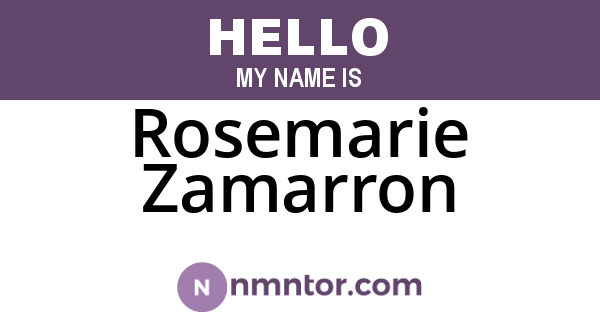 Rosemarie Zamarron