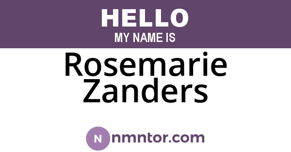 Rosemarie Zanders