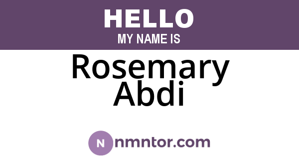 Rosemary Abdi