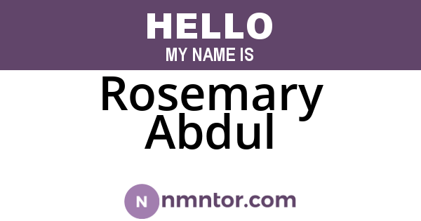Rosemary Abdul