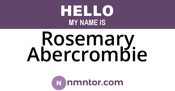 Rosemary Abercrombie