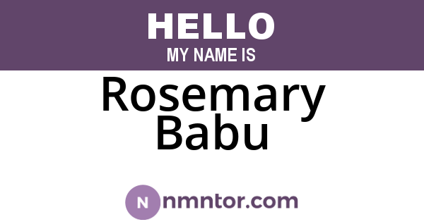 Rosemary Babu