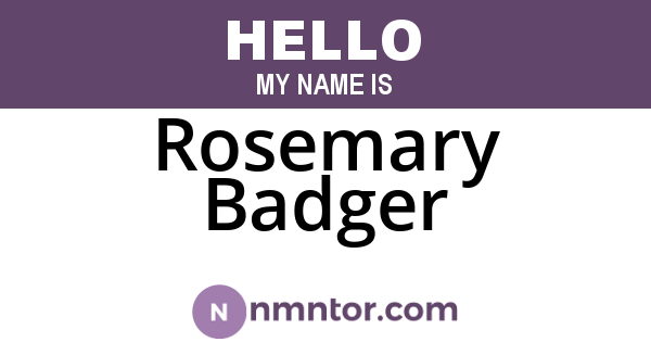 Rosemary Badger
