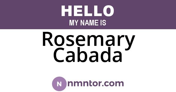 Rosemary Cabada