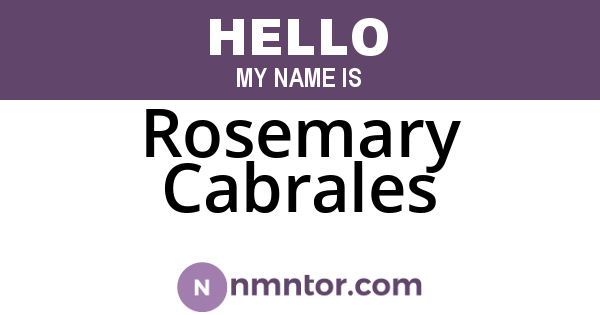 Rosemary Cabrales