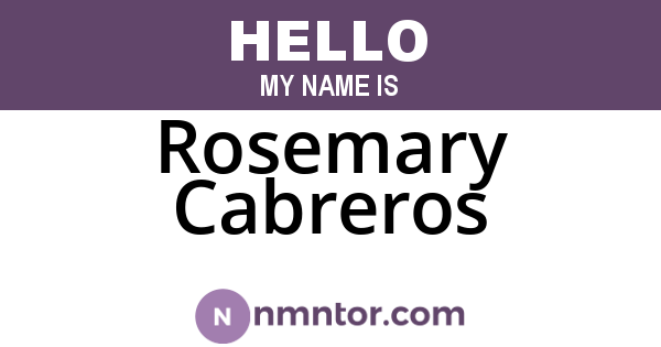 Rosemary Cabreros
