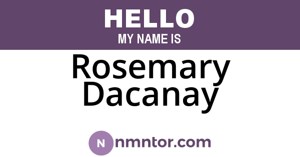 Rosemary Dacanay