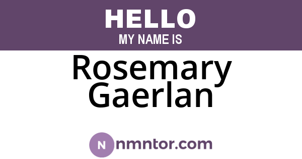Rosemary Gaerlan