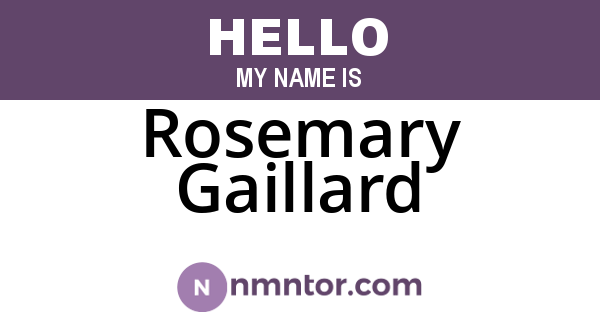 Rosemary Gaillard