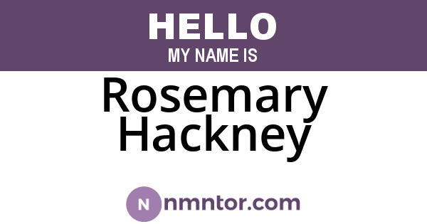 Rosemary Hackney