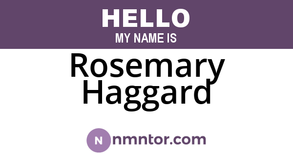 Rosemary Haggard