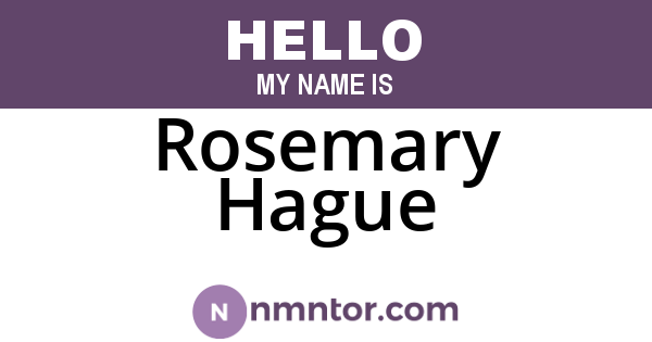 Rosemary Hague