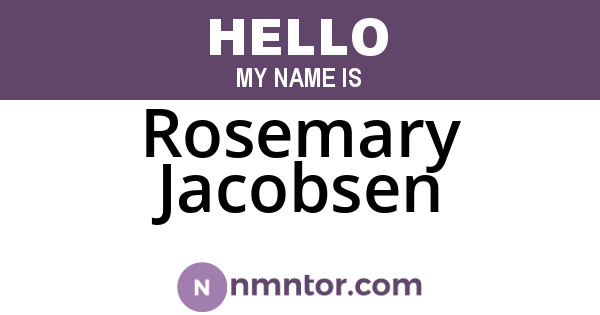 Rosemary Jacobsen