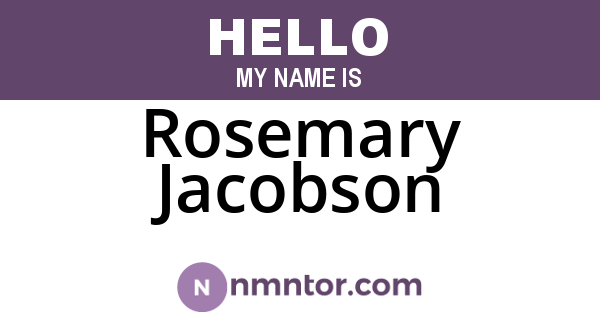 Rosemary Jacobson