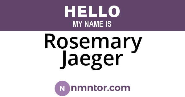 Rosemary Jaeger