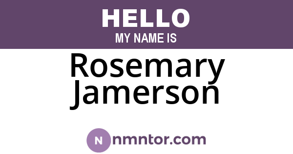 Rosemary Jamerson