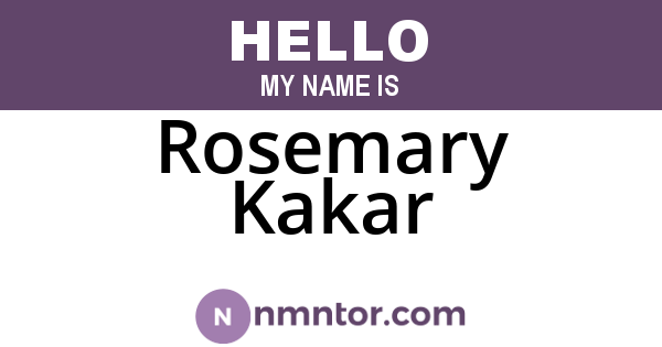 Rosemary Kakar