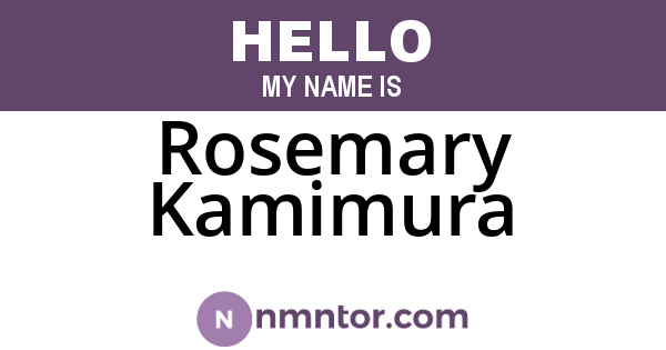 Rosemary Kamimura