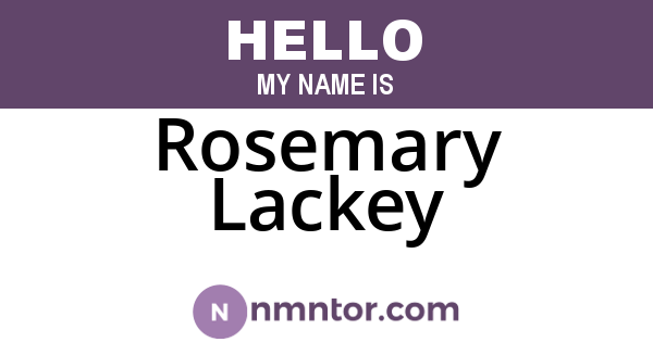 Rosemary Lackey