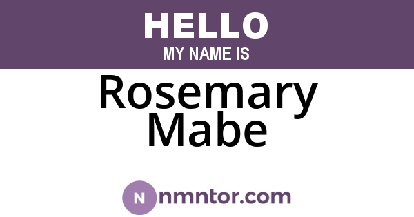 Rosemary Mabe