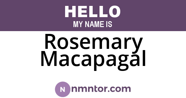 Rosemary Macapagal