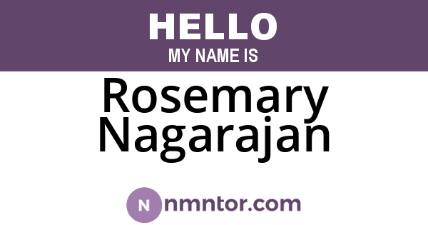 Rosemary Nagarajan