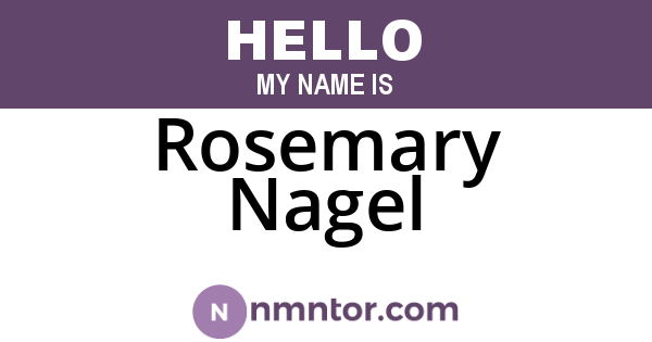 Rosemary Nagel