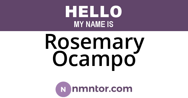 Rosemary Ocampo